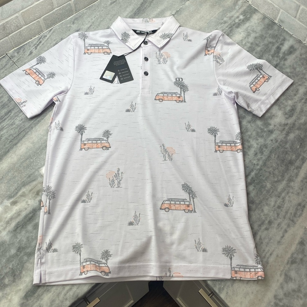 Travis Mathew VW Bus golf shirt. So cool! Size small. New with tags